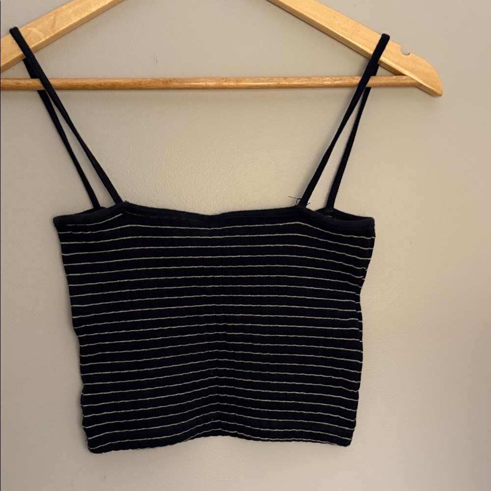 Brandy Melville Navy and White Striped Camisole